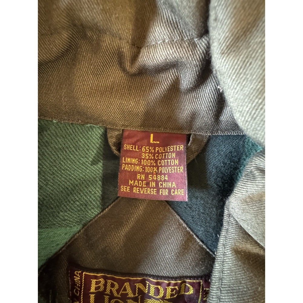 VTG Branded Lion Outdoor Gilet Mens Large Padded Vest Brown Utility Chore - Picture 6 of 9